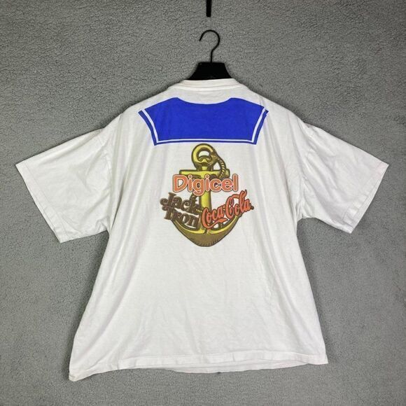 Rock D Boat Vintage T-Shirt Size 2XL Graphic Short Sleeve XXL Crew Neck Beige - Picture 9 of 10